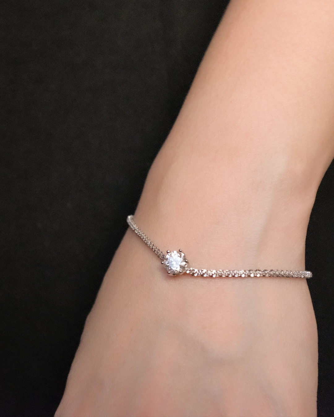 Faye 1ct Moissanite Silver Bracelet