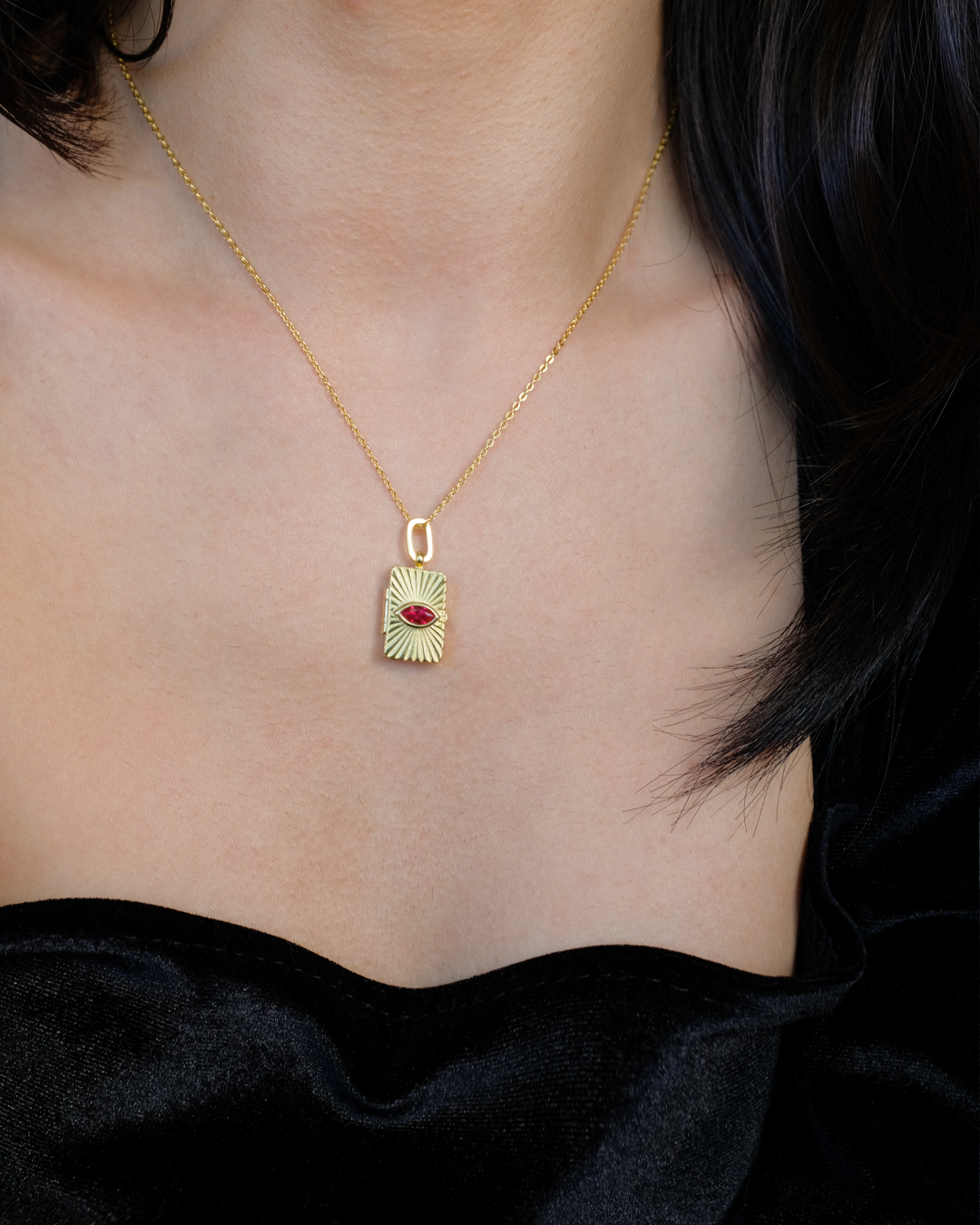 Verona Gold Locket Necklace